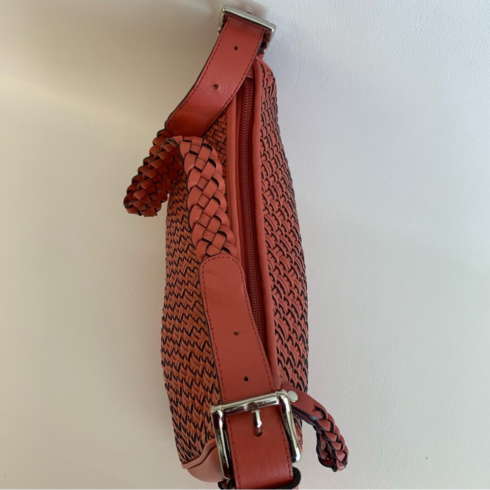 Talbots Red Woven Leather Handbag - Picture 5 of 8